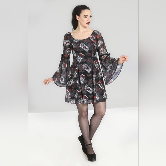 Hell Bunny Demon Tarot Gothic Dress Killstar Hot Topic Dollskill Widow - Picture 2 of 5